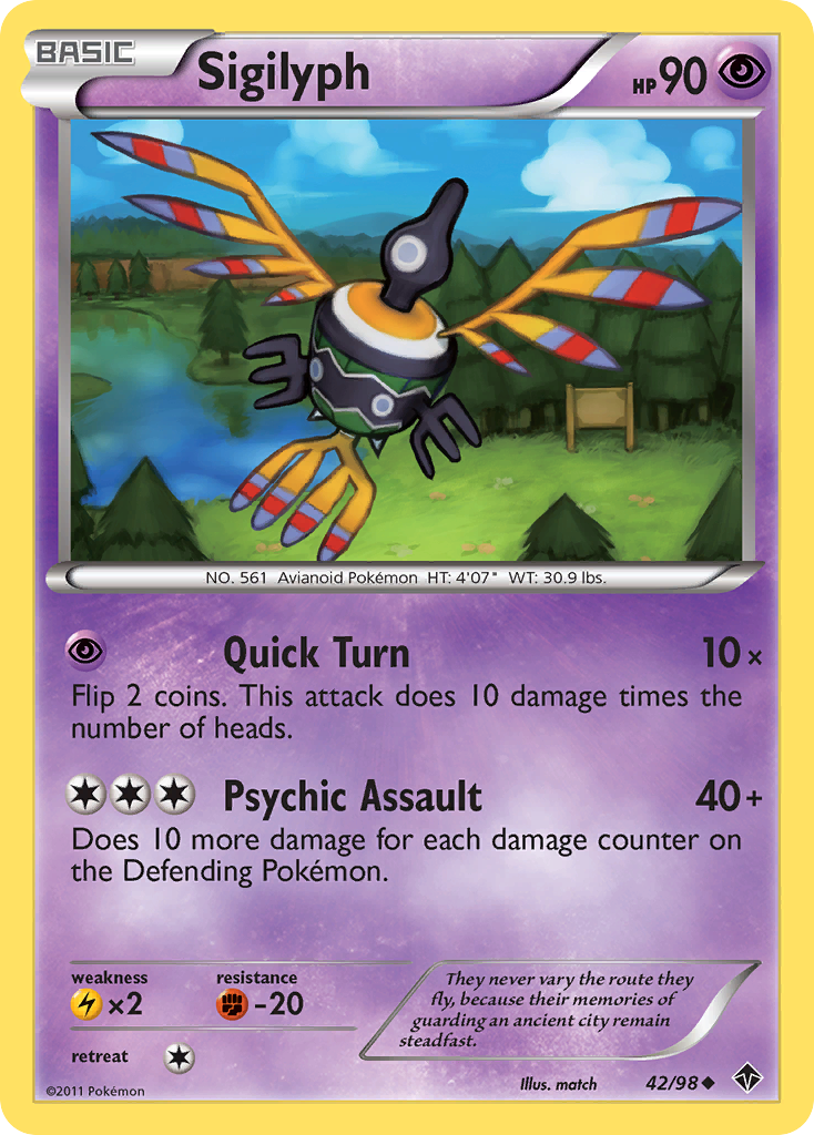 Sigilyph (42/98) [Black & White: Emerging Powers] | Galactic Gamez