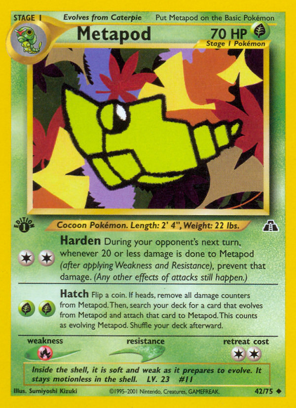 Metapod (42/75) [Neo Discovery 1st Edition] | Galactic Gamez