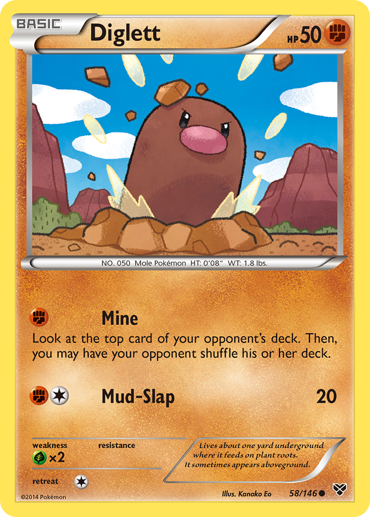 Diglett (58/146) [XY: Base Set] | Galactic Gamez