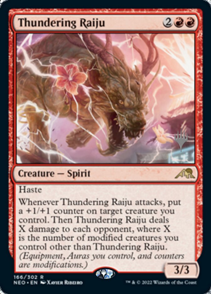 Thundering Raiju (Promo Pack) [Kamigawa: Neon Dynasty Promos] | Galactic Gamez