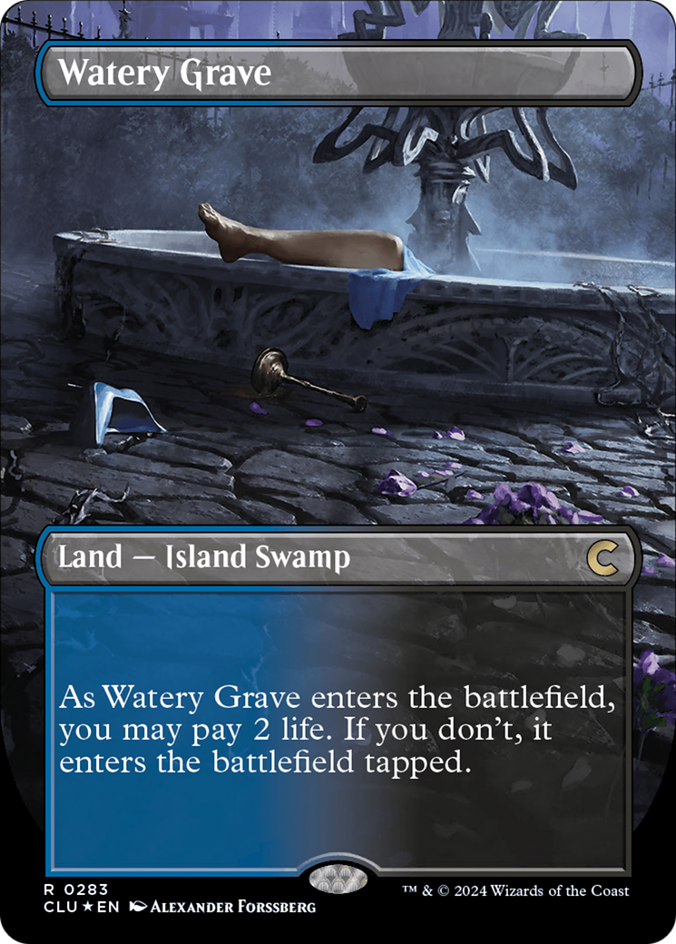 Watery Grave (Borderless) [Ravnica: Clue Edition] | Galactic Gamez