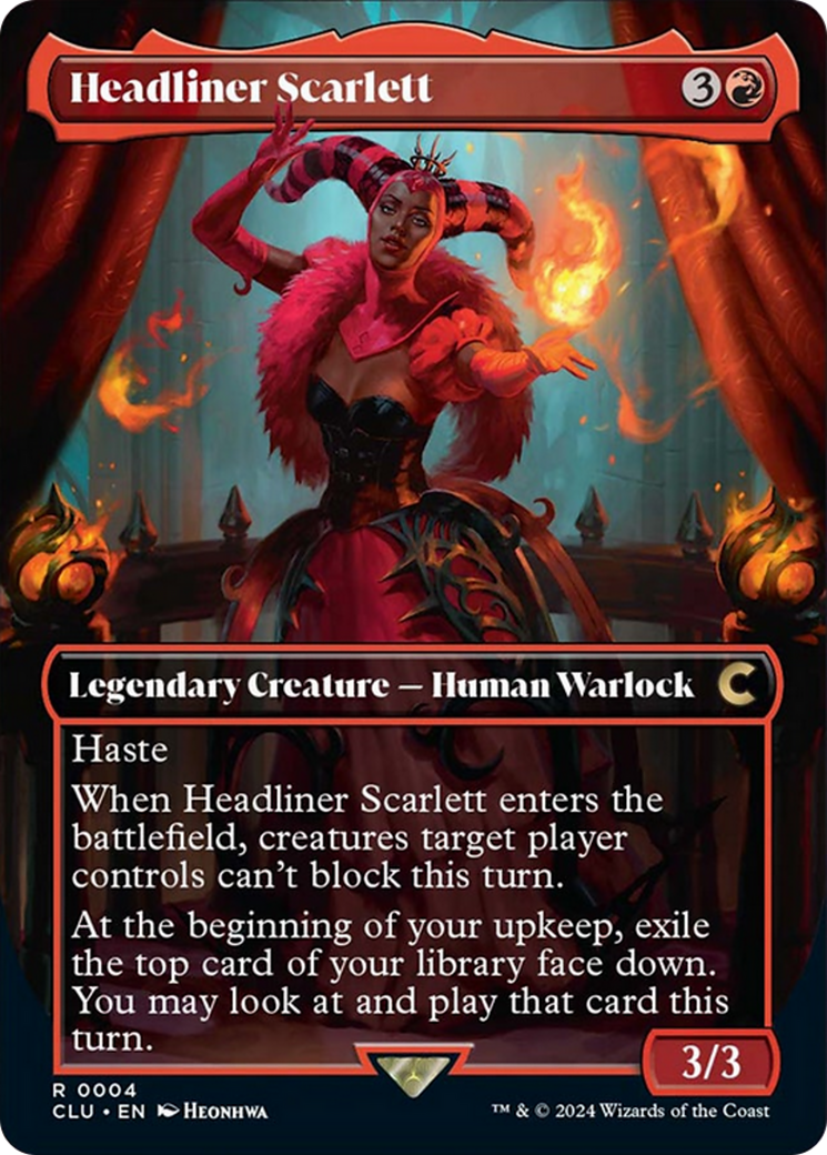 Headliner Scarlett (Borderless) [Ravnica: Clue Edition] | Galactic Gamez