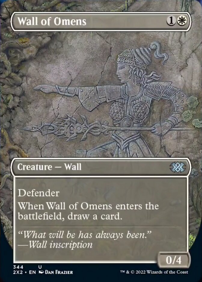 Wall of Omens (Borderless Alternate Art) [Double Masters 2022] | Galactic Gamez