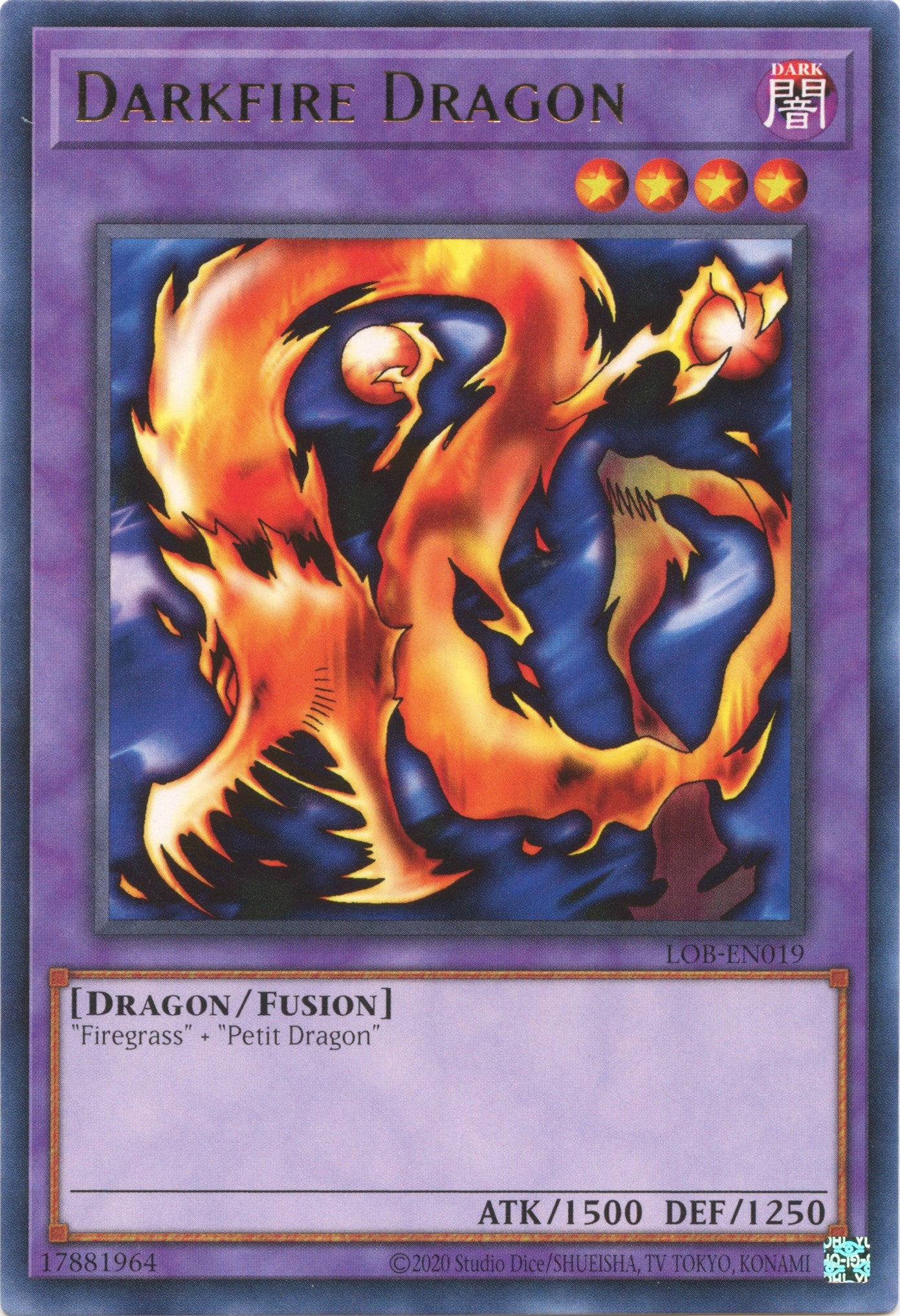 Darkfire Dragon (25th Anniversary) [LOB-EN019] Rare | Galactic Gamez