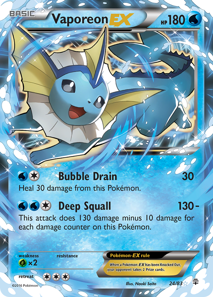 Vaporeon EX (24/83) [XY: Generations] | Galactic Gamez