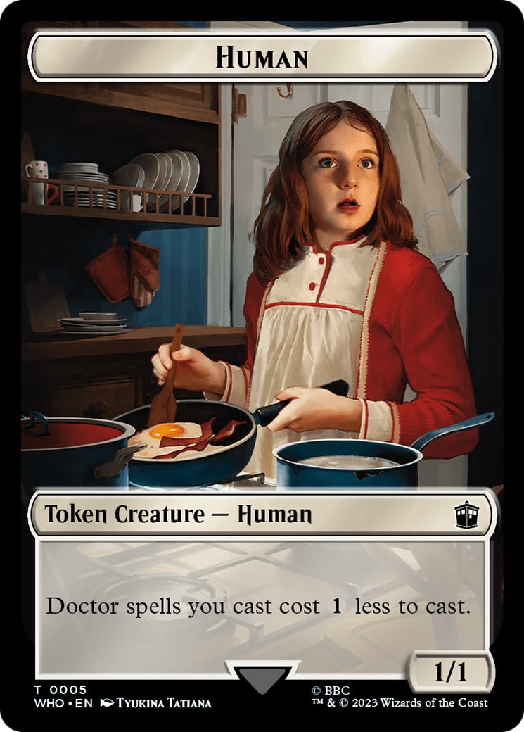 Human (0005) // Clue (0023) Double-Sided Token [Doctor Who Tokens] | Galactic Gamez