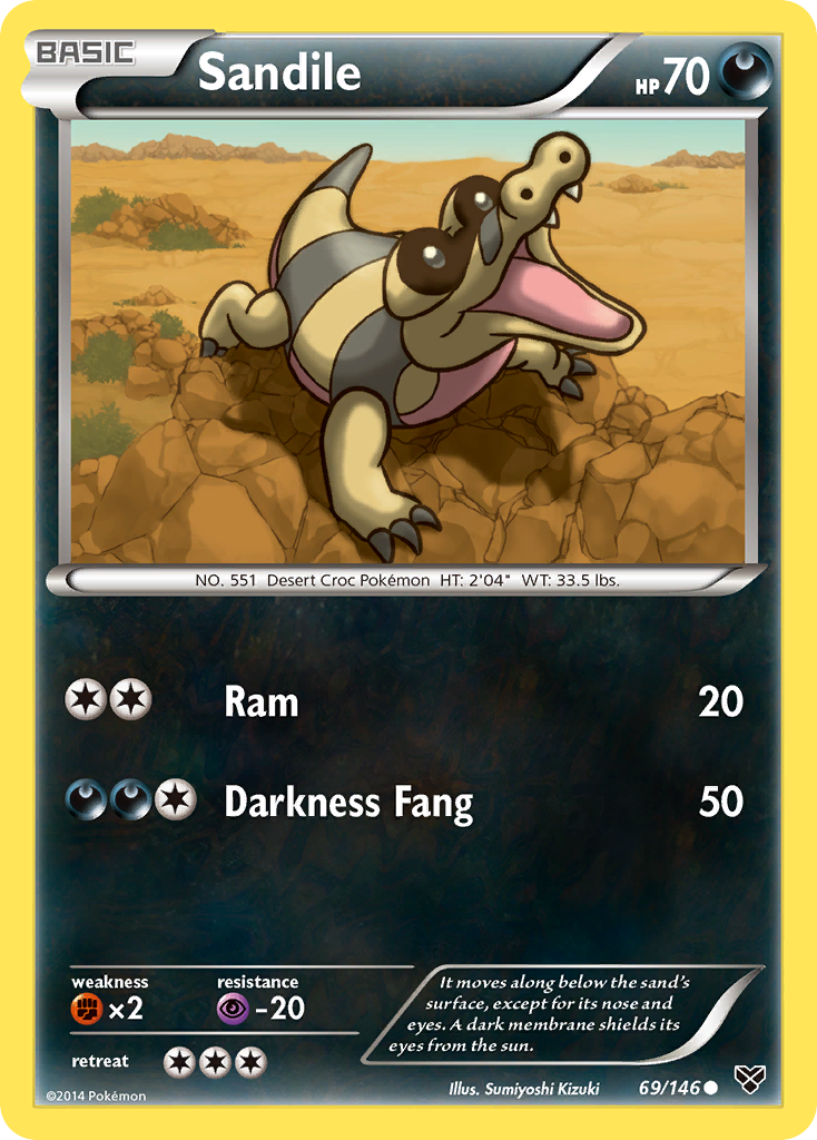 Sandile (69/146) [XY: Base Set] | Galactic Gamez