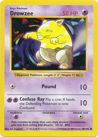 Drowzee (49/102) [Base Set Shadowless Unlimited] | Galactic Gamez