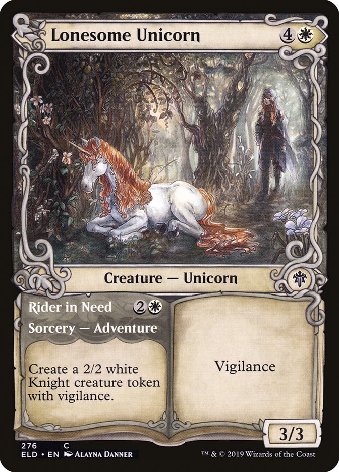Lonesome Unicorn // Rider in Need (Showcase) [Throne of Eldraine] | Galactic Gamez