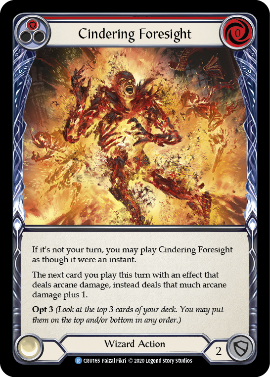 Cindering Foresight (Red) [CRU165] 1st Edition Rainbow Foil | Galactic Gamez