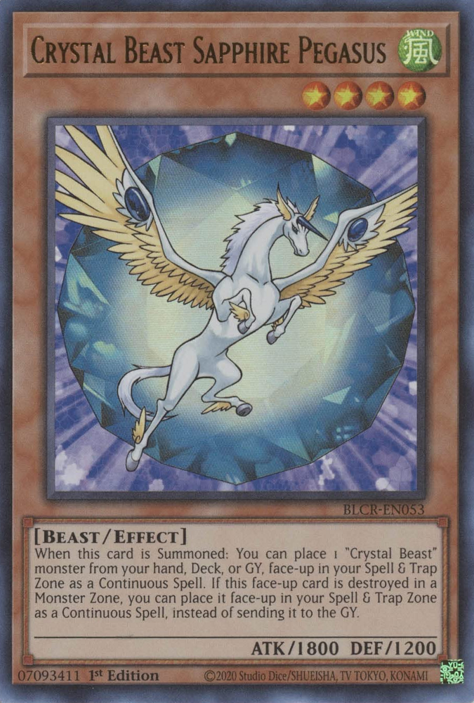 Crystal Beast Sapphire Pegasus [BLCR-EN053] Ultra Rare | Galactic Gamez