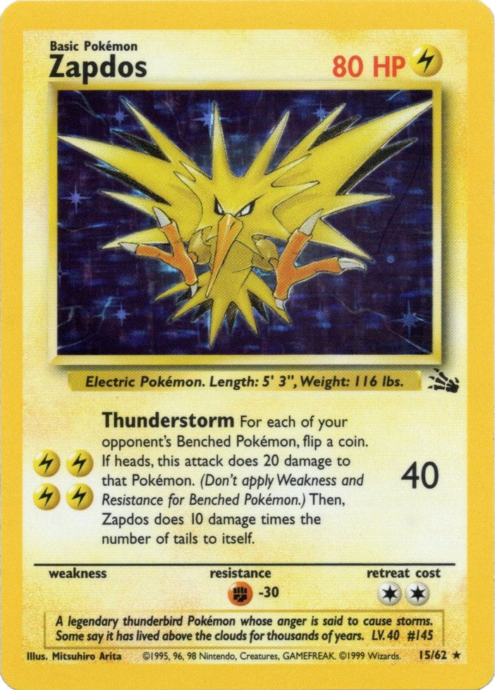 Zapdos (15/62) [Fossil Unlimited] | Galactic Gamez