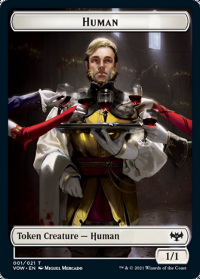 Human (001) // Treasure Double-sided Token [Innistrad: Crimson Vow Tokens] | Galactic Gamez