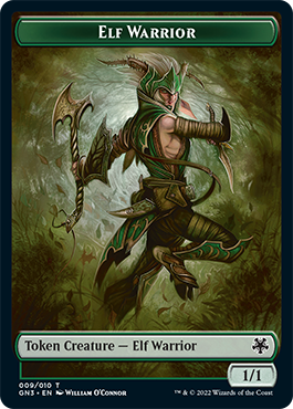 Dragon // Elf Warrior Double-Sided Token [Game Night: Free-for-All Tokens] | Galactic Gamez