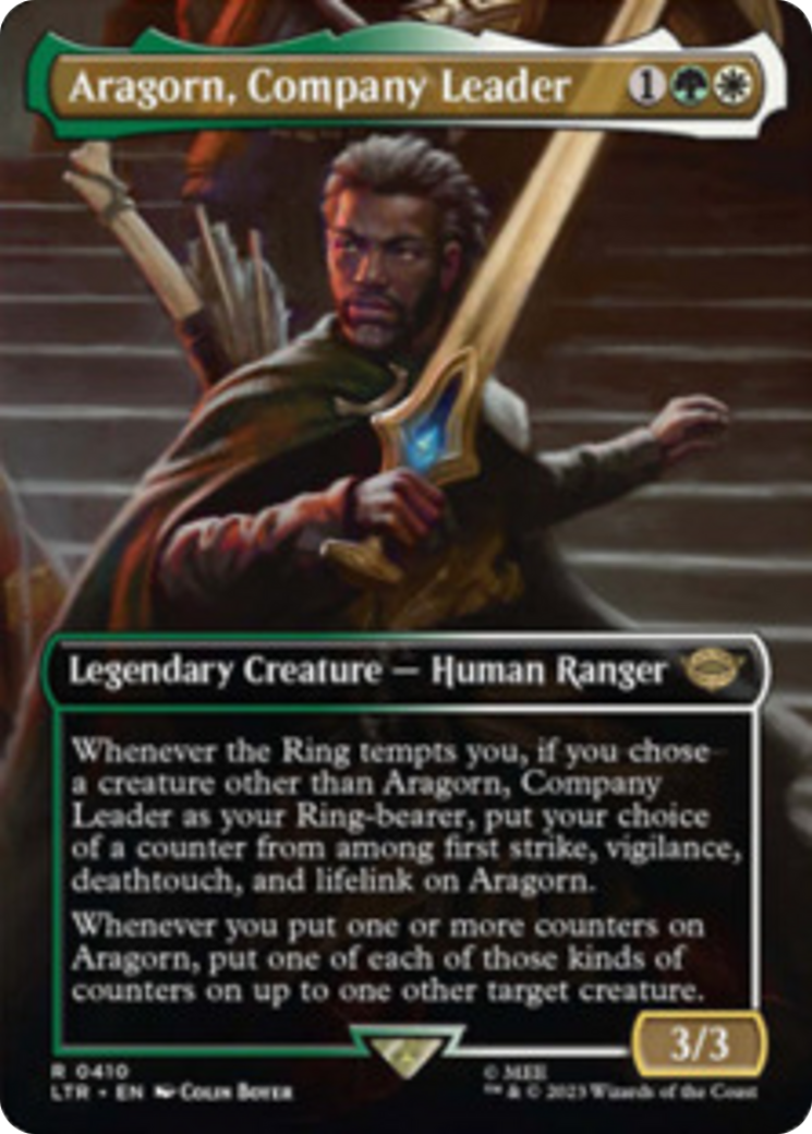 Aragorn, Company Leader (Borderless Alternate Art) [The Lord of the Rings: Tales of Middle-Earth] | Galactic Gamez