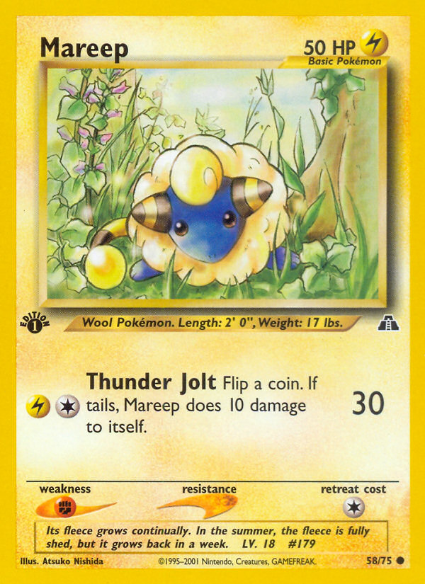 Mareep (58/75) [Neo Discovery 1st Edition] | Galactic Gamez