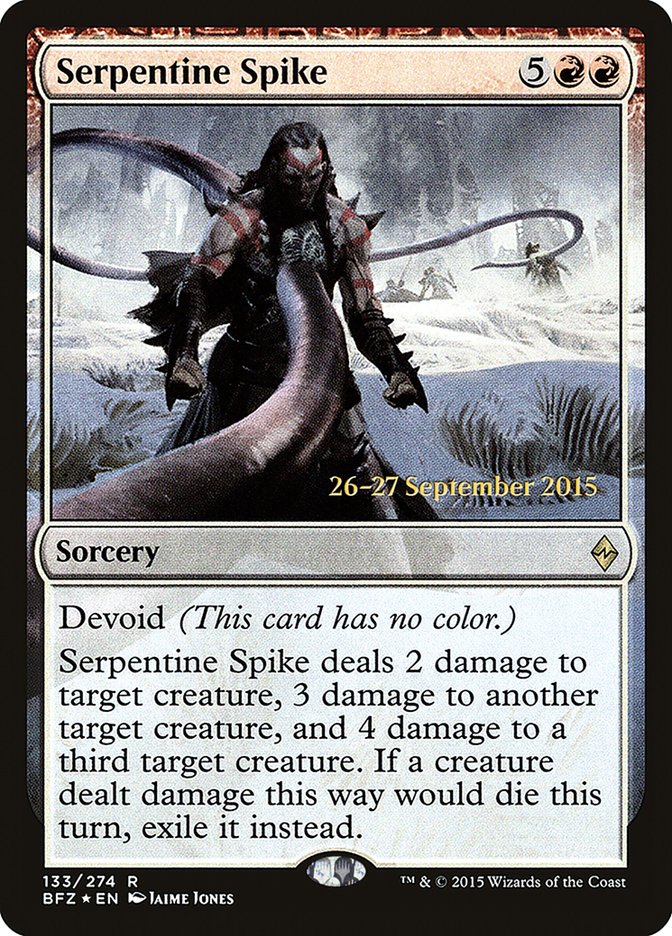Serpentine Spike  [Battle for Zendikar Prerelease Promos] | Galactic Gamez