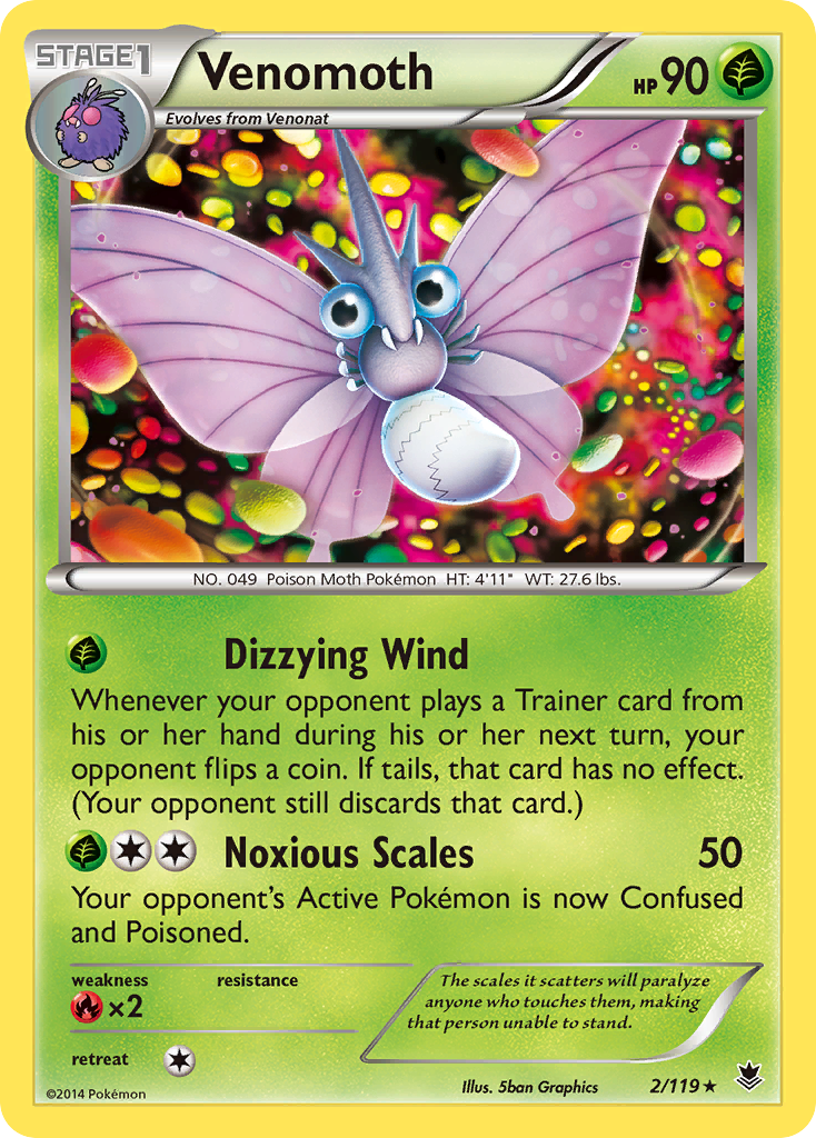 Venomoth (2/119) [XY: Phantom Forces] | Galactic Gamez