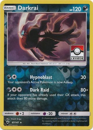 Darkrai (87/147) (League Promo) [Sun & Moon: Burning Shadows] | Galactic Gamez