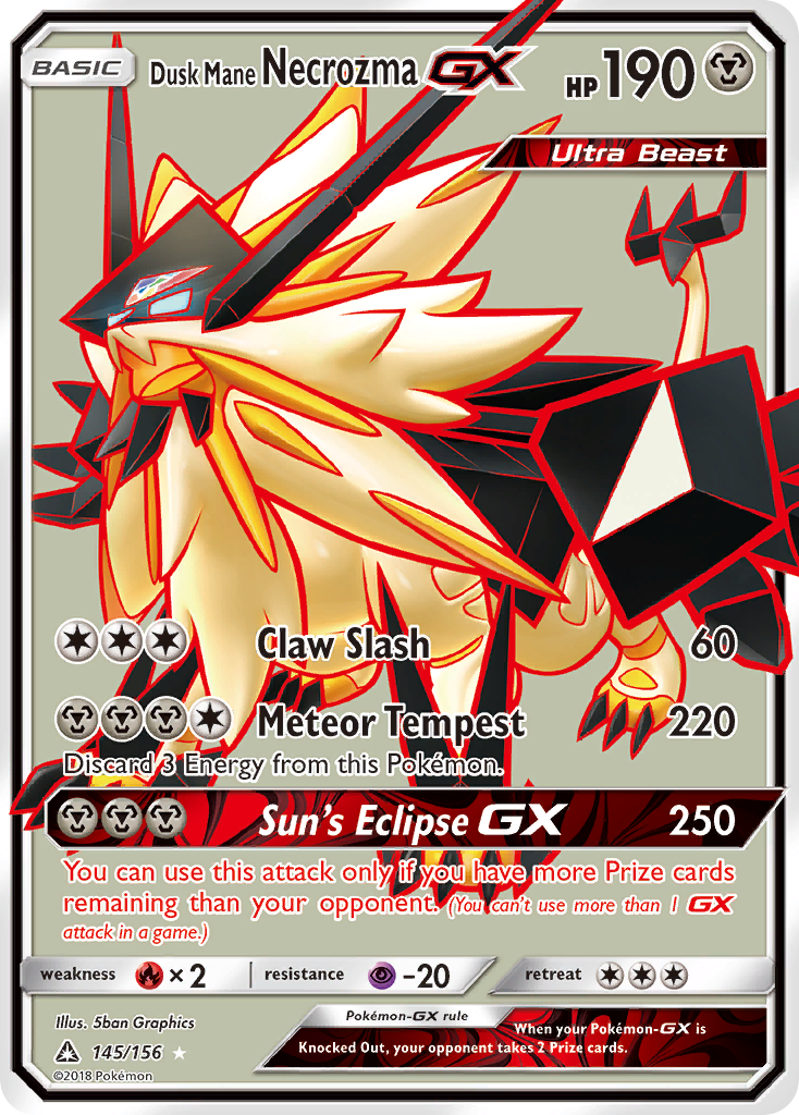 pokemon necrozma card Dawn Wings Necrozma GX - 63/156