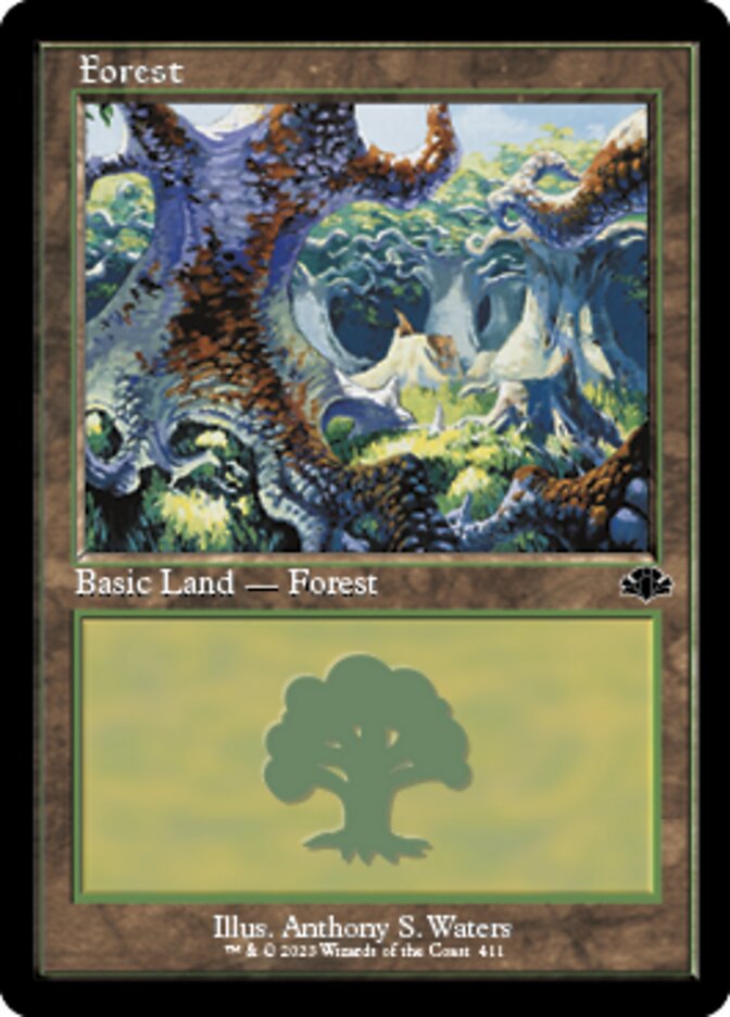 Forest (411) (Retro) [Dominaria Remastered] | Galactic Gamez