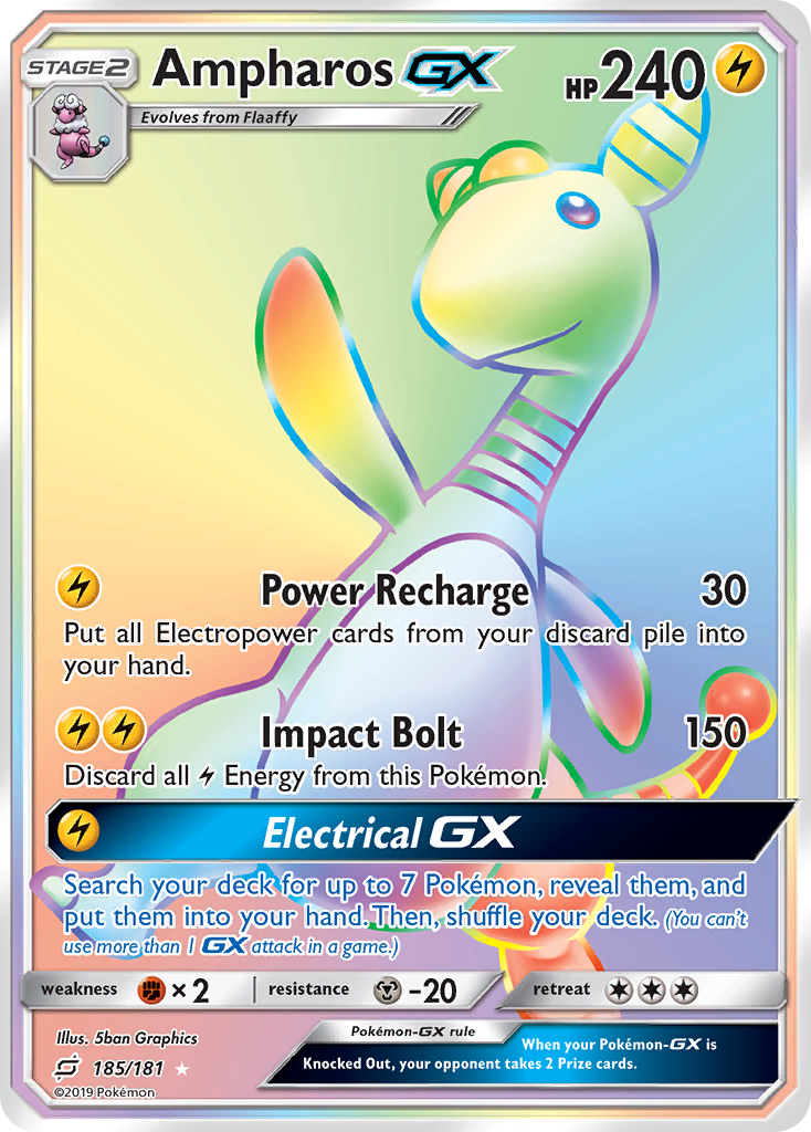 Ampharos GX (185/181) [Sun & Moon: Team Up] | Galactic Gamez