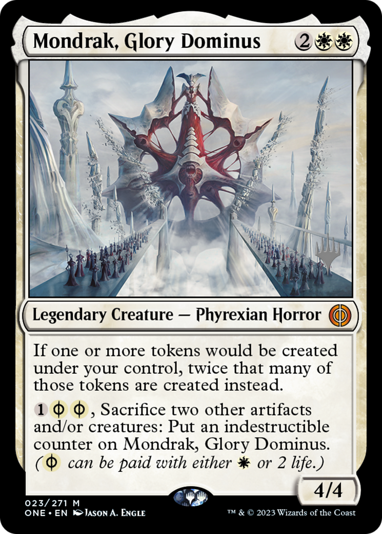Mondrak, Glory Dominus (Promo Pack) [Phyrexia: All Will Be One Promos] | Galactic Gamez