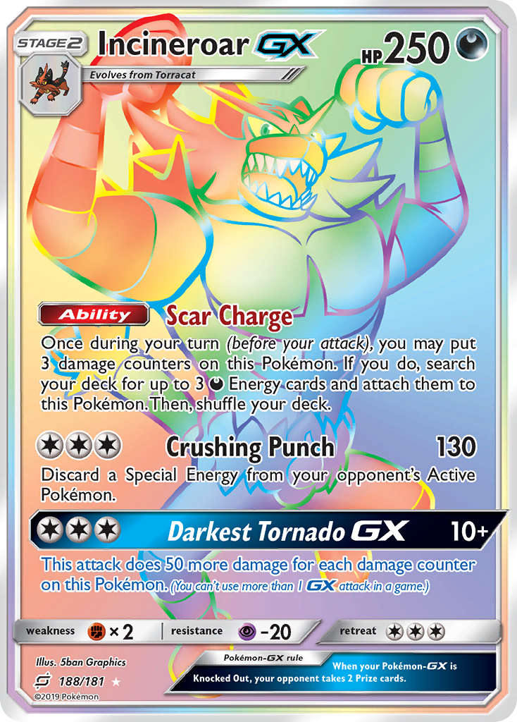 Incineroar GX (188/181) [Sun & Moon: Team Up] | Galactic Gamez