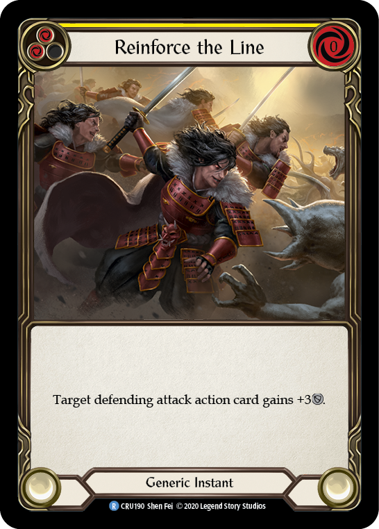 Reinforce the Line (Yellow) [CRU190] 1st Edition Rainbow Foil | Galactic Gamez