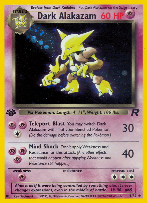 Dark Alakazam (1/82) [Team Rocket 1st Edition] | Galactic Gamez