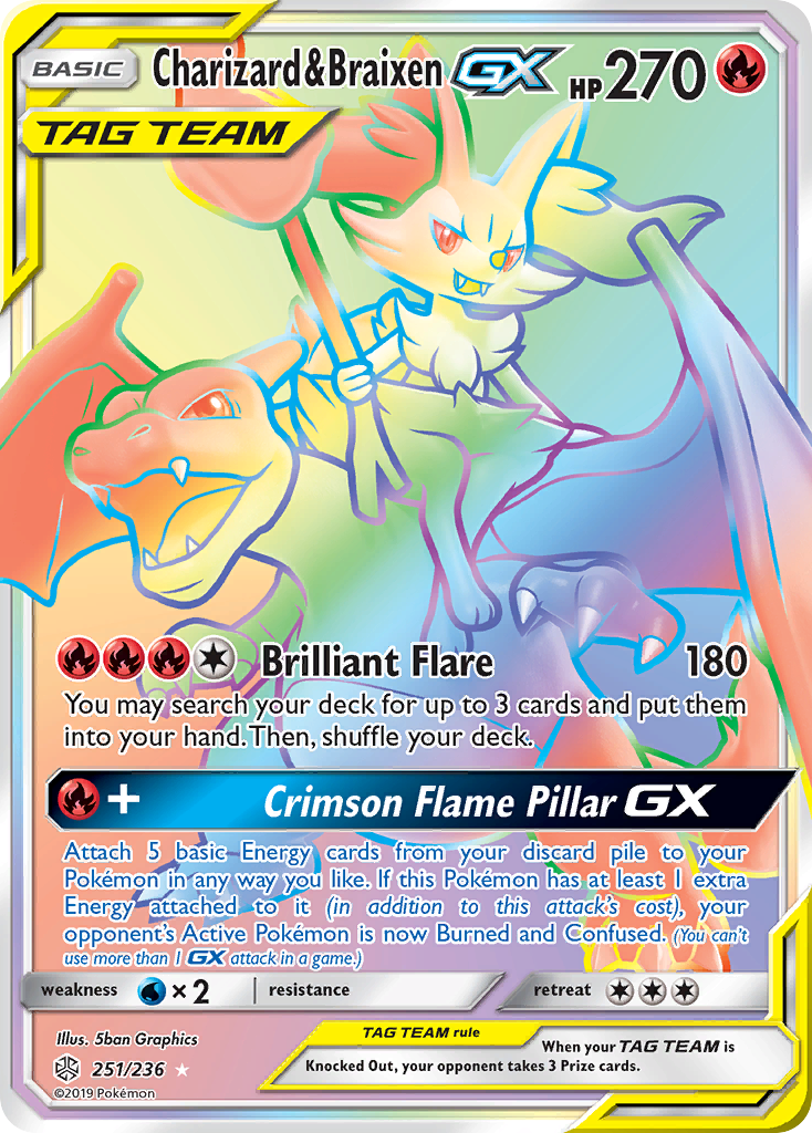 Charizard & Braixen GX (251/236) [Sun & Moon: Cosmic Eclipse] | Galactic Gamez