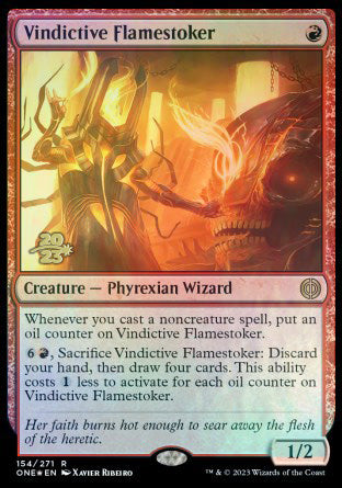 Vindictive Flamestoker [Phyrexia: All Will Be One Prerelease Promos] | Galactic Gamez