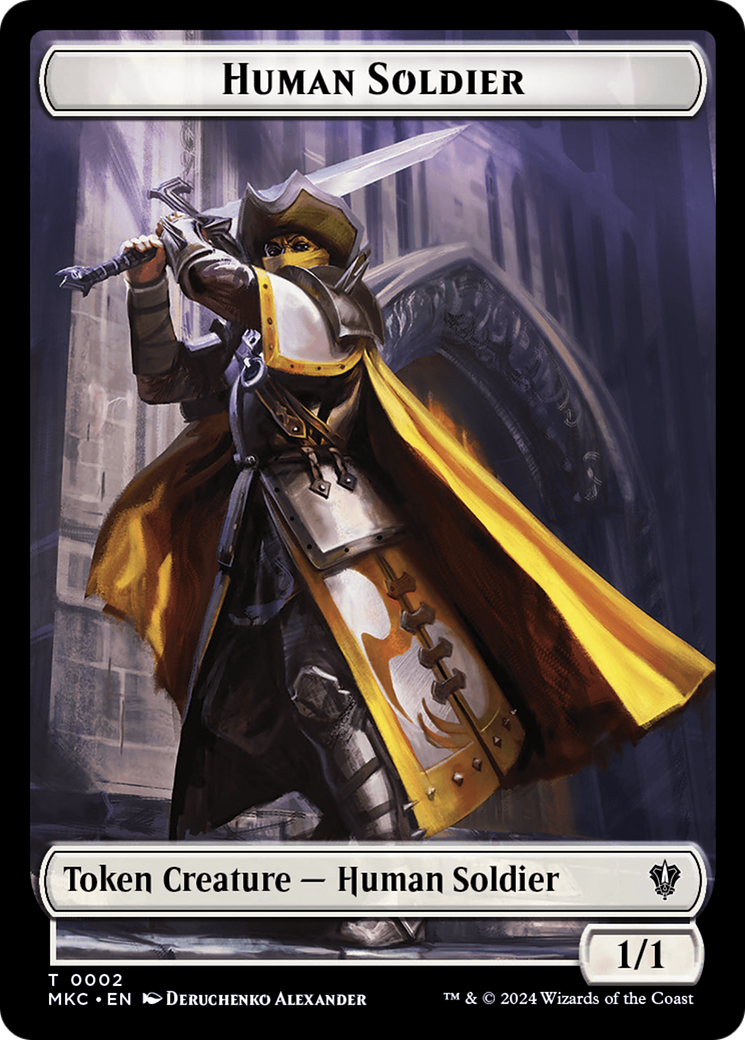 City's Blessing // Human Soldier Double-Sided Token [Murders at Karlov Manor Commander Tokens] | Galactic Gamez