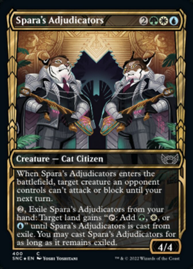 Spara's Adjudicators (Showcase Golden Age Gilded Foil) [Streets of New Capenna] | Galactic Gamez