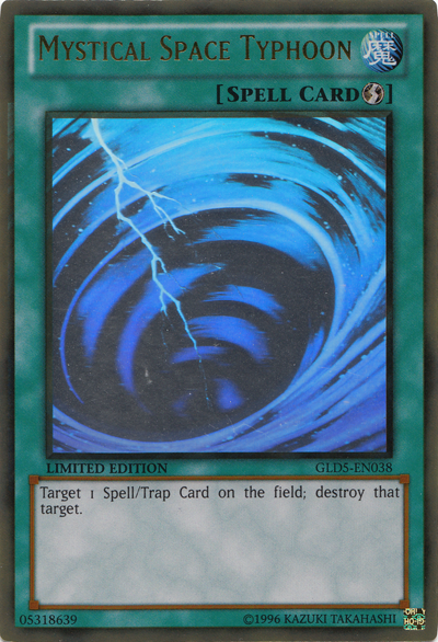 Mystical Space Typhoon [GLD5-EN038] Ghost/Gold Rare | Galactic Gamez