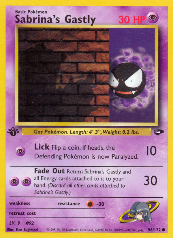 Sabrina's Gastly (96/132) [Gym Challenge 1st Edition] | Galactic Gamez