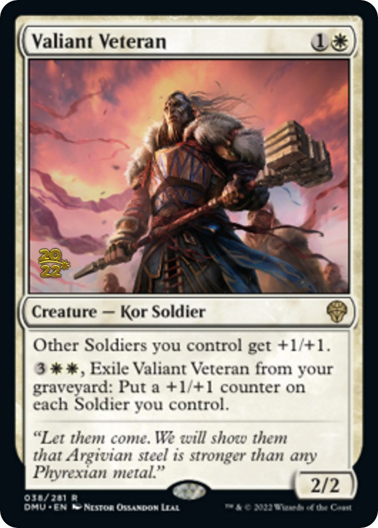 Valiant Veteran [Dominaria United Prerelease Promos] | Galactic Gamez