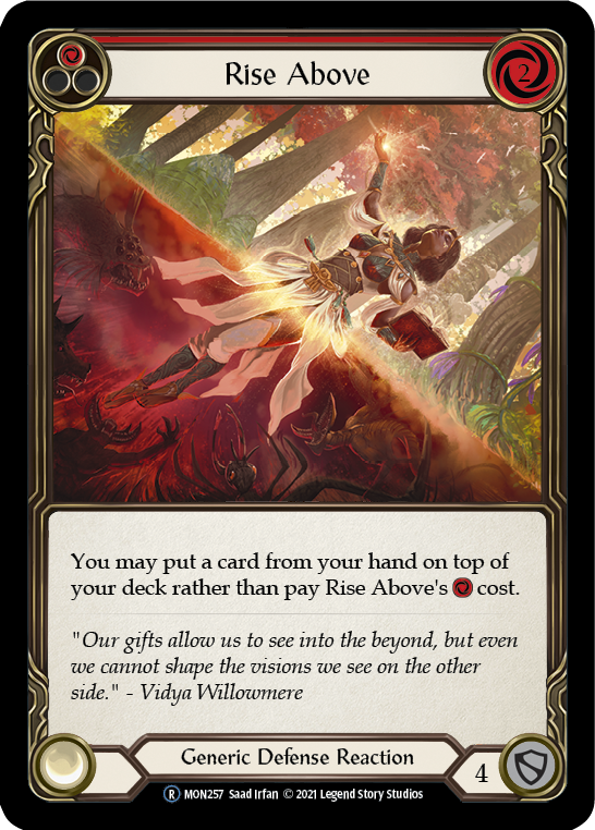 Rise Above (Red) (Rainbow Foil) [U-MON257-RF] Unlimited Edition Rainbow Foil | Galactic Gamez