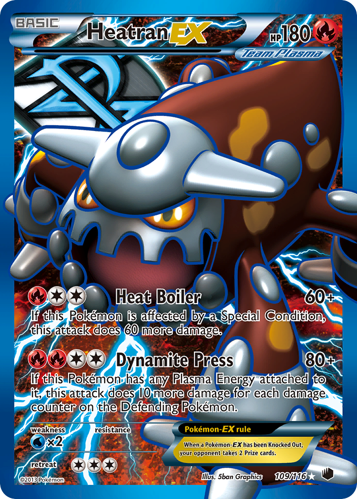 Heatran EX (109/116) [Black & White: Plasma Freeze] | Galactic Gamez