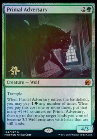 Primal Adversary [Innistrad: Midnight Hunt Prerelease Promos] | Galactic Gamez