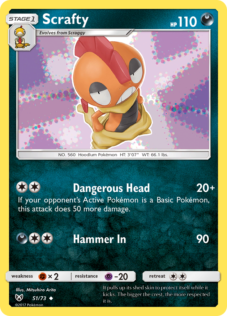 Scrafty (51/73) [Sun & Moon: Shining Legends] | Galactic Gamez