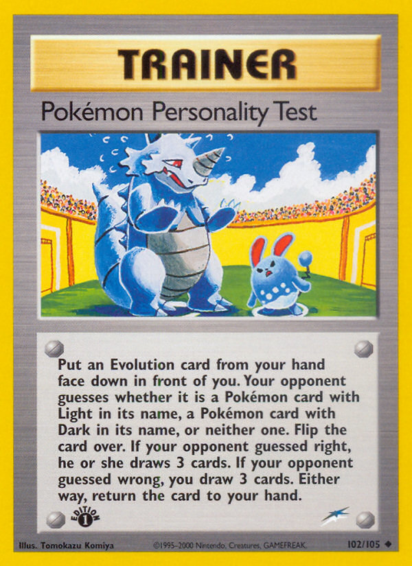 Pokemon Personality Test (102/105) [Neo Destiny 1st Edition] | Galactic Gamez