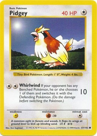 Pidgey (57/102) [Base Set Shadowless Unlimited] | Galactic Gamez