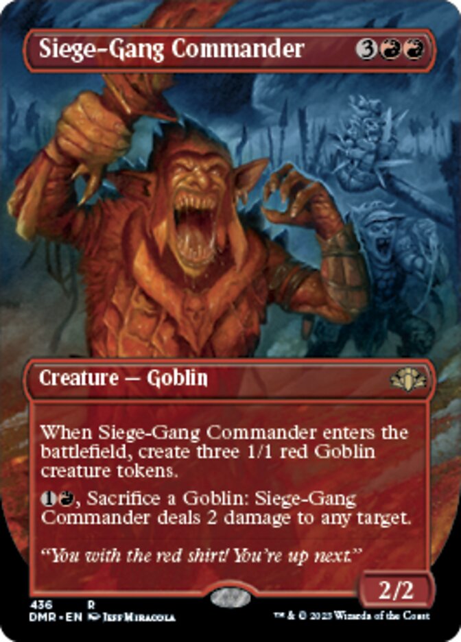 Siege-Gang Commander (Borderless Alternate Art) [Dominaria Remastered] | Galactic Gamez