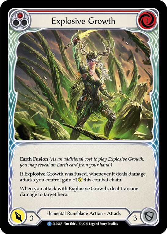 Explosive Growth (Red) [ELE067] (Tales of Aria)  1st Edition Rainbow Foil | Galactic Gamez