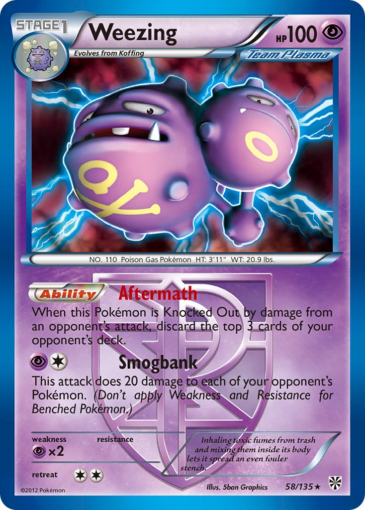 Weezing (58/135) (Theme Deck Exclusive) [Black & White: Plasma Storm] | Galactic Gamez