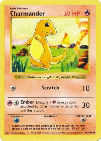 Charmander (46/102) [Base Set Shadowless Unlimited] | Galactic Gamez