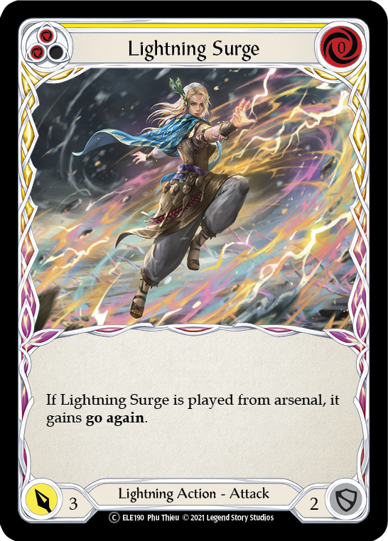 Lightning Surge (Yellow) [U-ELE190] Unlimited Rainbow Foil | Galactic Gamez