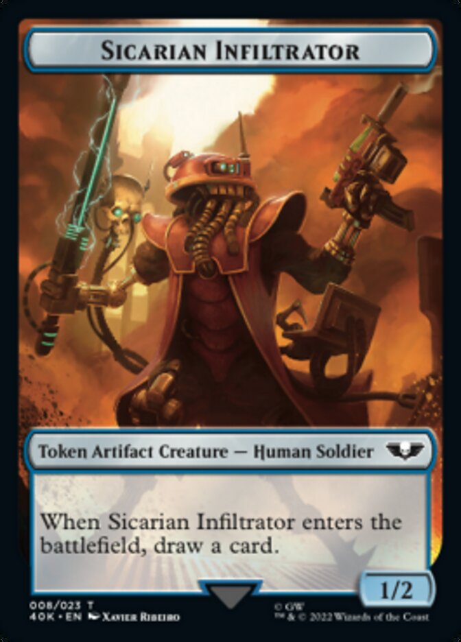 Soldier (003) // Sicarian Infiltrator Double-sided Token (Surge Foil) [Universes Beyond: Warhammer 40,000 Tokens] | Galactic Gamez