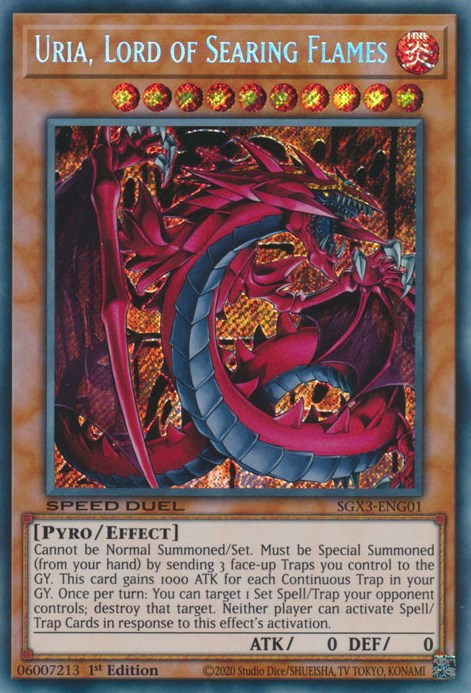 Uria, Lord of Searing Flames [SGX3-ENG01] Secret Rare | Galactic Gamez